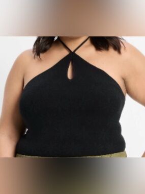 Future Collective Halter Sweater Bodysuit in Black